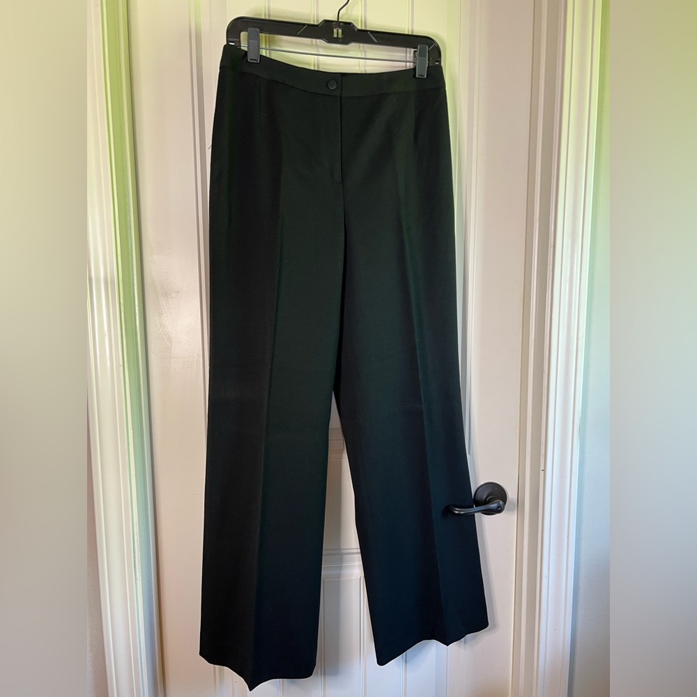 Harve Benard Sport Women’s Black Classic Lined Slacks Wide Leg Size 10